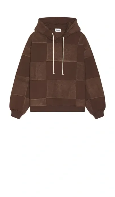 Krost Quilted Hoodie In Brown