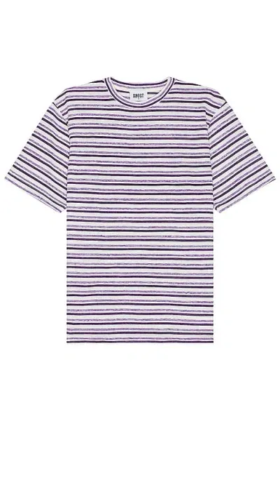 Krost Striped Oversized Tee In Grape Royale