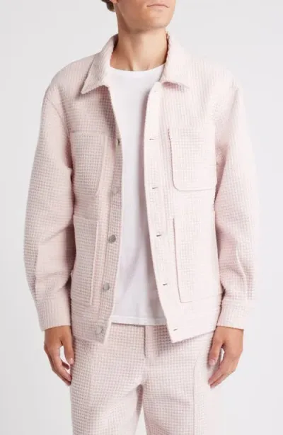 Krost Waffle Weave Work Jacket In Pink