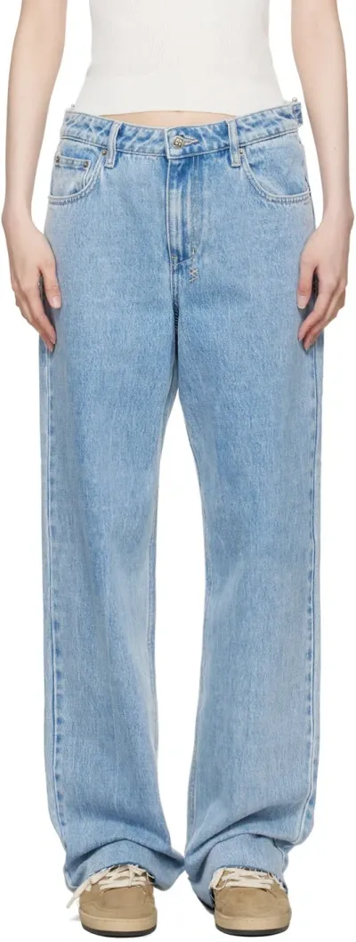 Ksubi Blue Low Rider Torn Up Jeans In Medium Wash