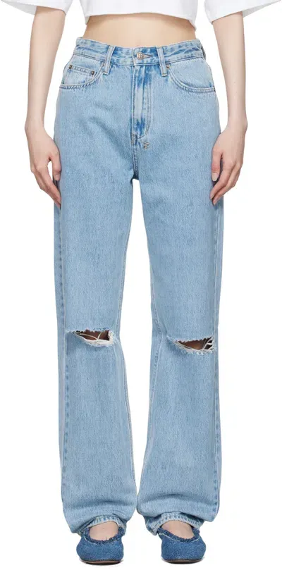 Ksubi Blue Playback Authentik Trashed Jeans In Denim