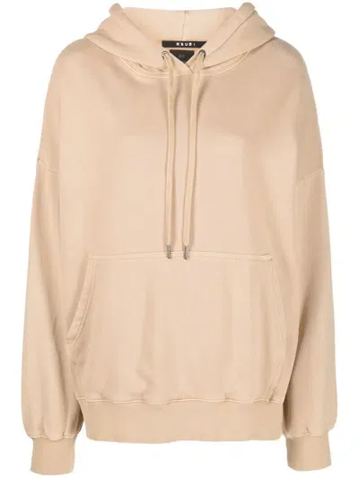 Ksubi Boyfriend Rib-trimmed Hoodie In Nude