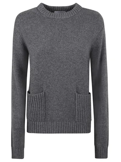 Kujiten Medium Grey Cashmere Crew Neck Sweater