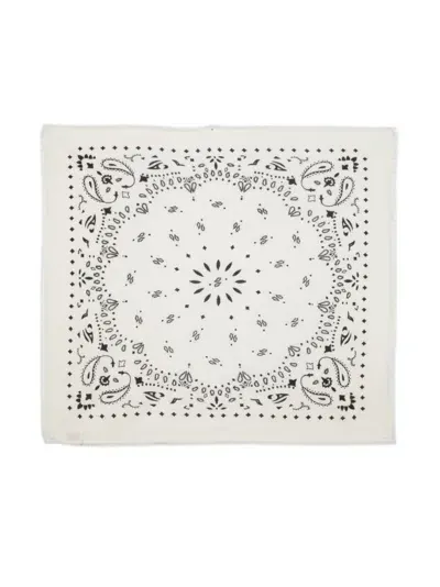 Kujten Hachiko Paisley-print Cashmere Scarf In White