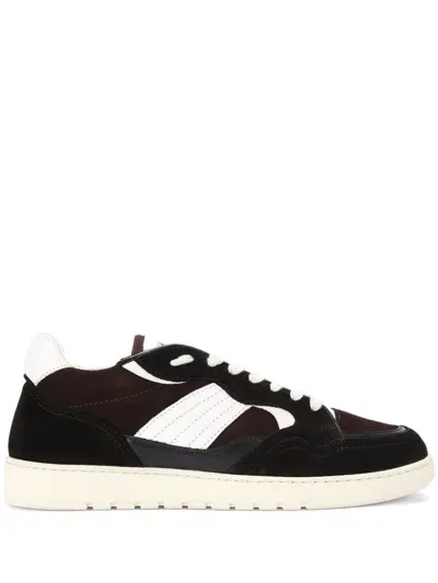 Kurt Geiger Leather Benn Low-top Sneakers In Blk/brown