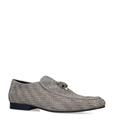 Kurt Geiger Embellished Hugh Eagle Loafers In Brown