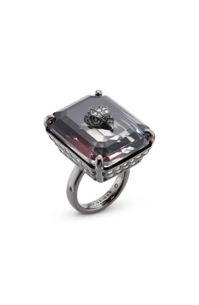 Kurt Geiger London Ombré Eagle Head Cocktail Ring In Black