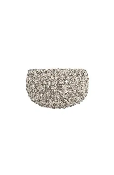 Kurt Geiger London Pavé Dome Cocktail Ring In Crystal