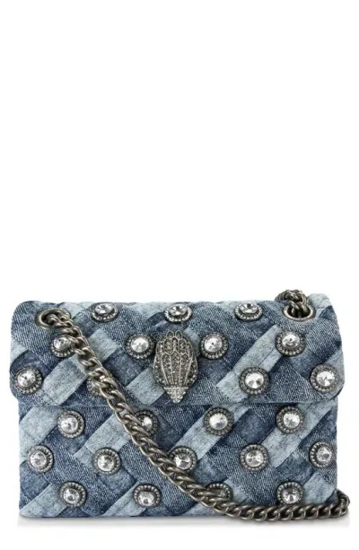 Kurt Geiger Crystals Mini Kensington Convertible Crossbody In Navy