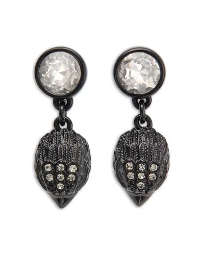 Kurt Geiger Signature Eagle Stone Drop Earrings In Black