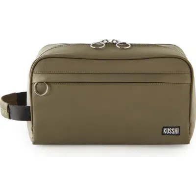 Kusshi Dopp Kit In Olive Green/light Grey