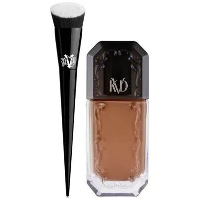 Kvd Beauty Lock It Edge Foundation Brush And Beauty Good Apple Full-coverage Serum Foundation 30ml Bundle (vari In Tan 072