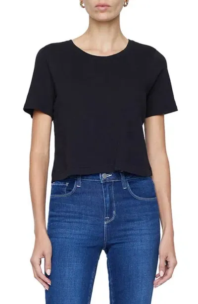 L Agence L'agence Donna Organic Cotton Crop T-shirt In Black