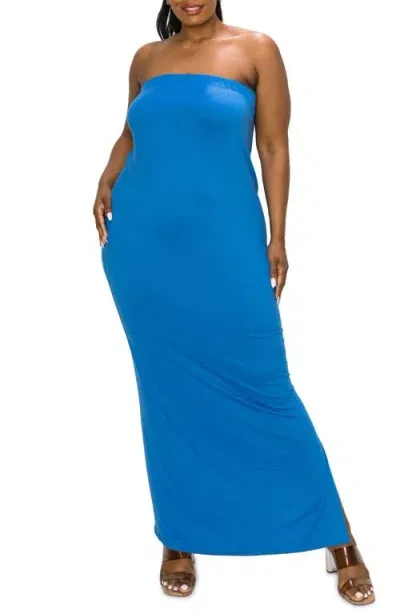 L I V D Eliza Strapless Maxi Dress In Cobalt