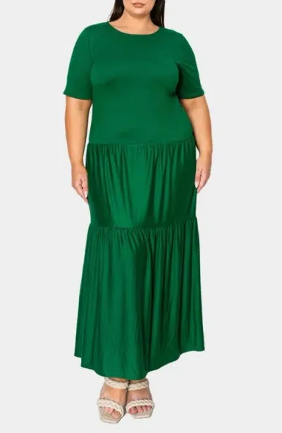 L I V D Jourdan Tiered Maxi Dress In Green