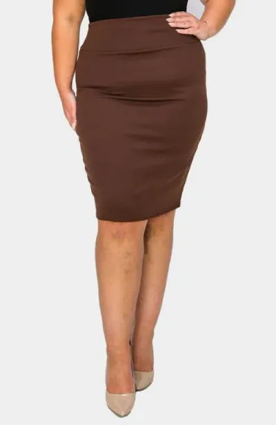 L I V D Molly Pencil Skirt In Mocha