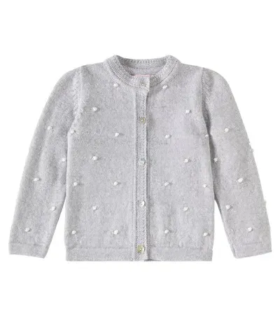 La Coqueta Baby Ramas Wool Cardigan In Grey