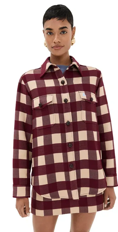 La Doublej Better Than Your Boyfriend's Jacket Checkers In Checkers Burgundy