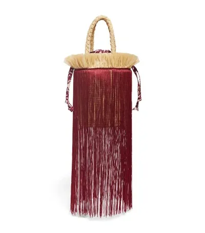 La Doublej Fringed Feria Top-handle Bag In Pink