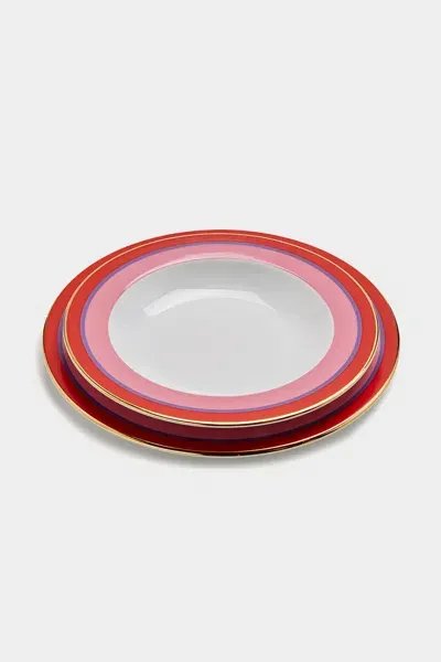 La Doublej Housewives Soup And Dinner Plate Set Of 2 In Rainbow Rosa In Multi