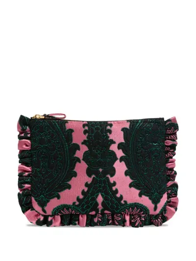 La Doublej Jeans-clutch Aus Jacquard In Rosa