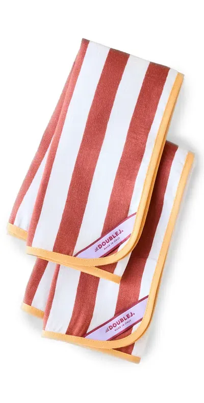 La Doublej Large Napkins Set Of 2 Red And White