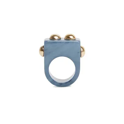 La Doublej Nefertiti Ring In Solid Teal