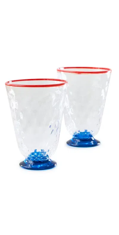 La Doublej Quilted Glasses Set Of 2 Blue