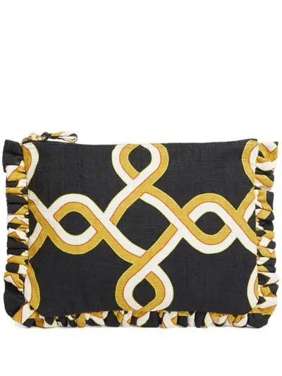 La Doublej Clutch Mit Tackle-print In Schwarz