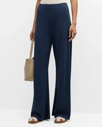 La Ligne Colby Linen-blend Pants In Navy