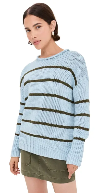 La Ligne Marina Striped Cotton Sweater In Blue