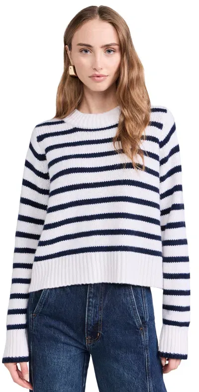 La Ligne Oversized Cropped Marin Sweater Cream/navy