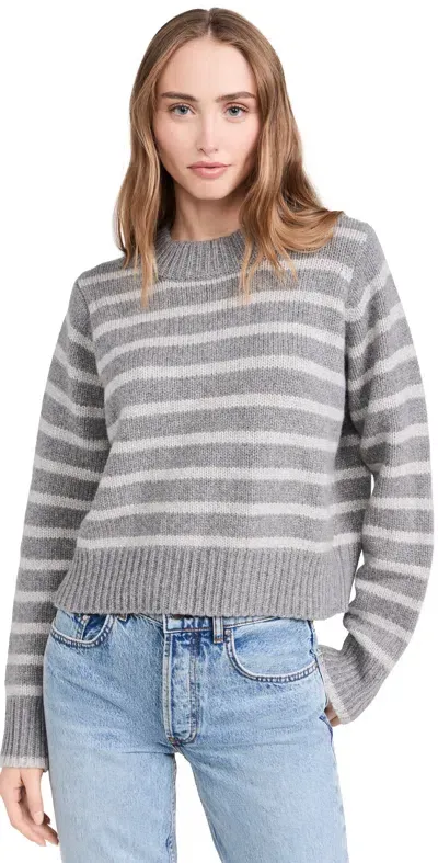 La Ligne Oversized Cropped Marin Sweater Med Grey/light Grey