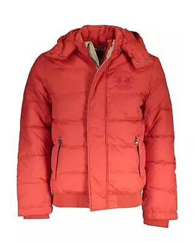 Pre-owned La Martina Abnehmbare Orangefarbene Kapuzenjacke Mit Stickerei Und Mehreren