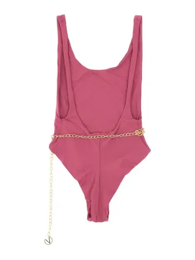 La Reveche Ekaterina One Piece Swimsuit With Jewel Belt In Purple