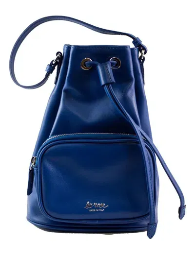 La Rose Leather Satchel Bag In Blue