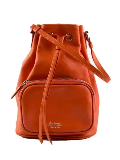 La Rose Leather Satchel Bag In Orange