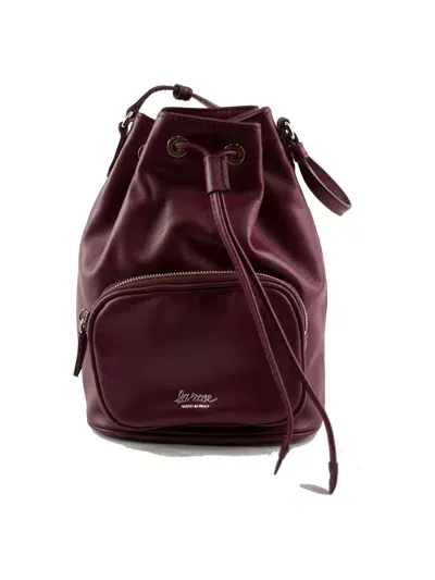 La Rose Leather Satchel Bag In Vino