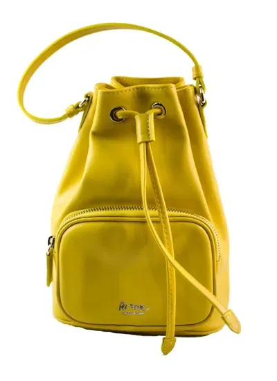 La Rose Leather Satchel Bag In Yellow