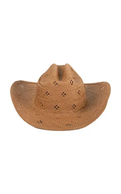 Lack Of Color Desert Rose Raffia Cowboy Hat In Brown