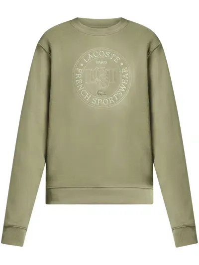 Lacoste Embroidered Fleece Sweatshirt In Green