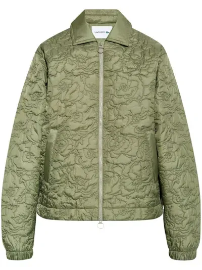 Lacoste Women's Quilted Floral Jacket - 36 In Green