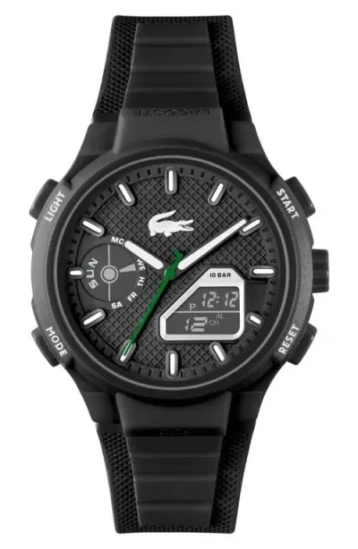 Lacoste Lc33 Analog And Digital Silicone Watch - One Size In White