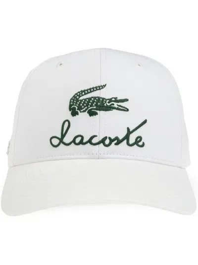 Lacoste Logo-embroidered Cap In White