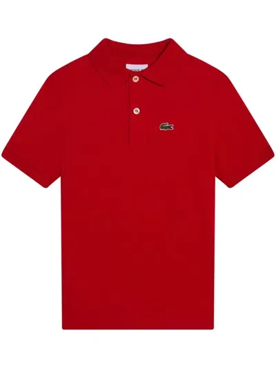 Lacoste Logo-embroidered Polo Shirt In 红色