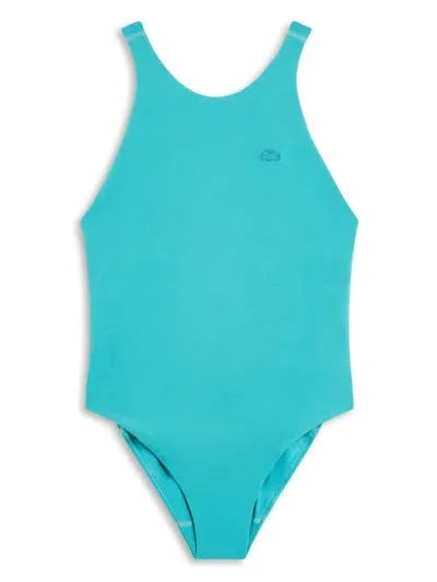 Lacoste Logo-print Swimsuit In Blue