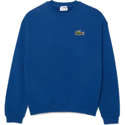 Lacoste Loose Fit Cotton French Terry Sweatshirt In Globe