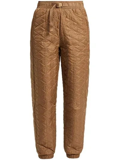 Lacoste Padded Monogram Trousers In Brown