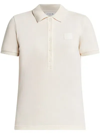 Lacoste Petit-piqué Slim-fit Polo Shirt In White