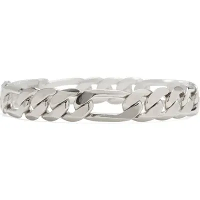 Lady Grey Large Figaro Chain Bracelet In Silver